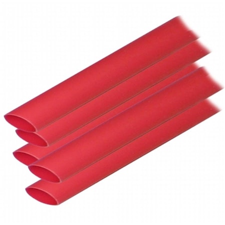 Safety First Adhesive Lined Heat Shrink Tube, 3:1 I.D. Shrink Ratio, Red, 12 in, 5 PK SA1718484